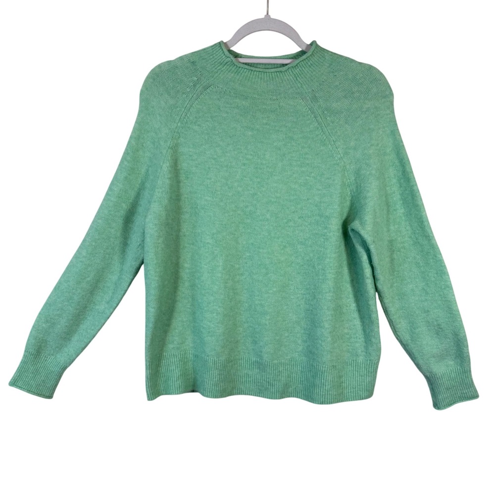 J. Crew Mock Neck Sweater Light Green Wool Blend‎ Merino Alpaka Soft size Small